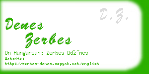 denes zerbes business card